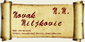 Novak Miljković vizit kartica